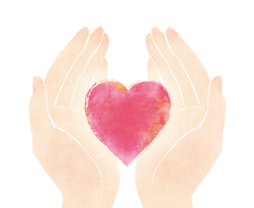 ハートと手のひら 